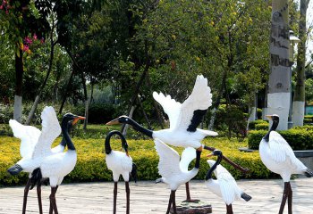 鶴雕塑-公園景觀(guān)玻璃鋼彩繪鶴雕塑