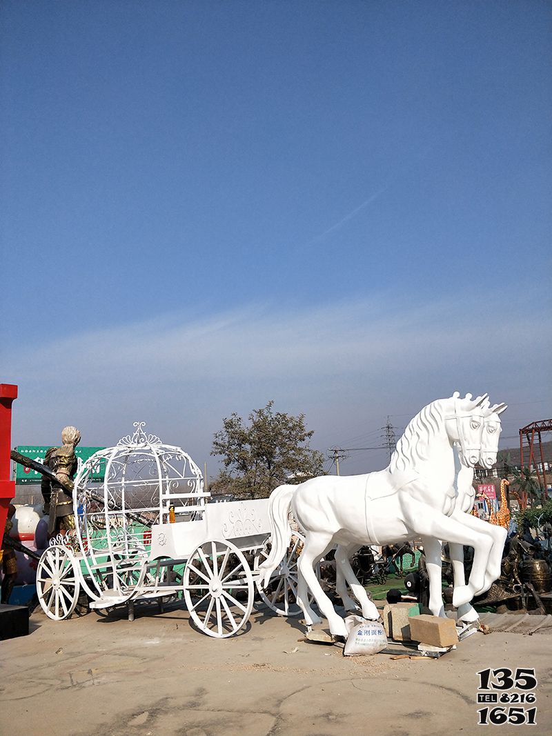 馬車(chē)雕塑-文化廣場(chǎng)擺放大理石創(chuàng)意馬車(chē)石雕高清圖片