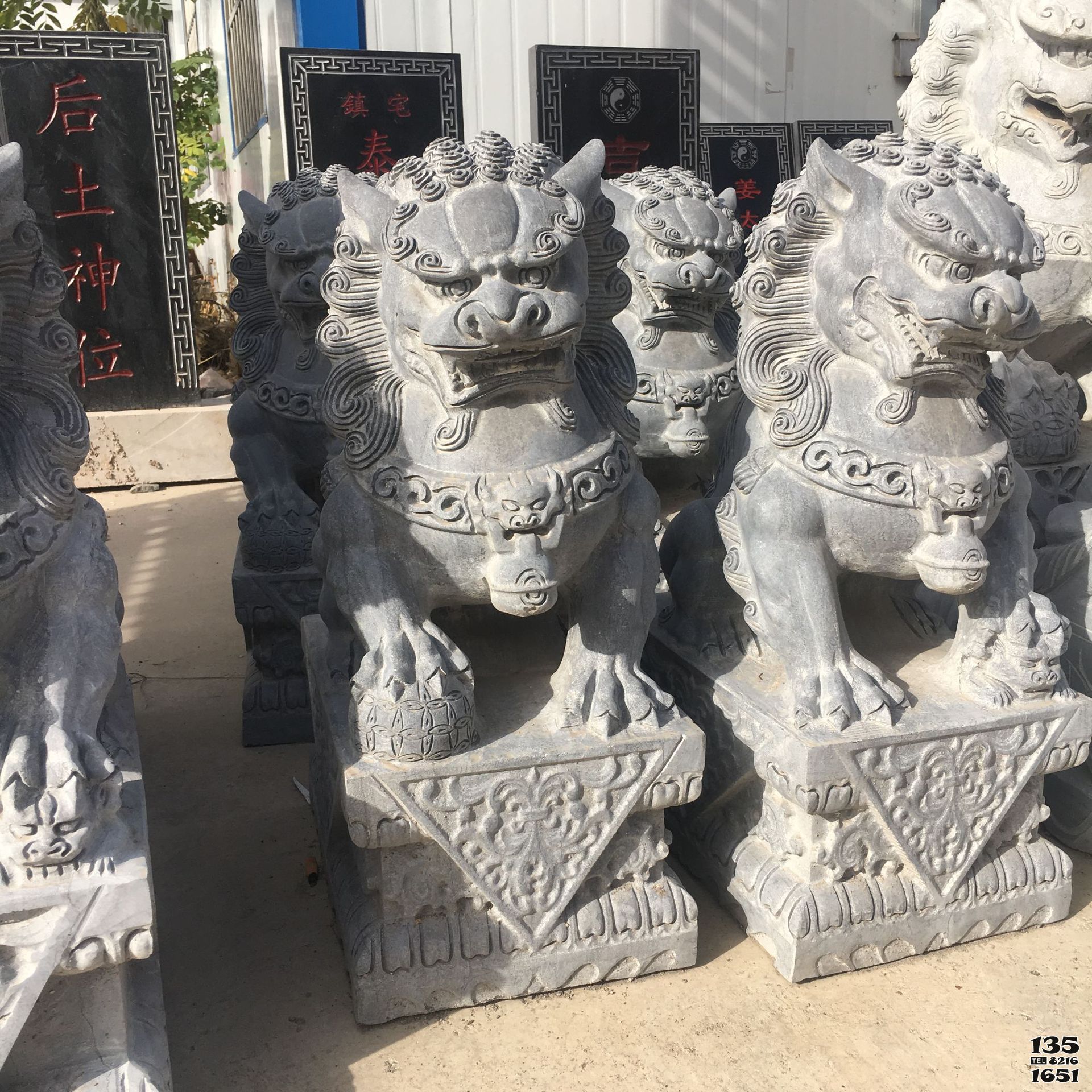 獅子雕塑-庭院鎮(zhèn)宅青石石雕大型仿真動(dòng)物獅子雕塑高清圖片