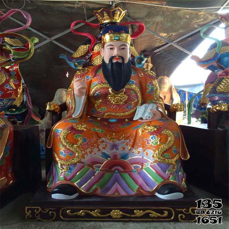 文昌帝君雕塑-寺廟大型人物景觀玻璃鋼彩繪文昌帝君雕塑高清圖片