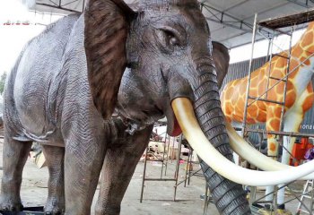 大象雕塑-公園景區不銹鋼仿銅仿真動物景觀大象雕塑、