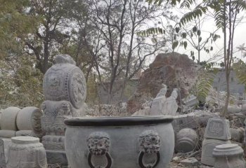 缸雕塑-仿古園林景觀(guān)-石雕水缸雕塑