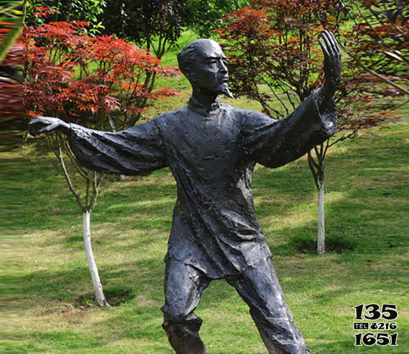 太極雕塑-公園打太極運(yùn)動(dòng)人物銅雕高清圖片