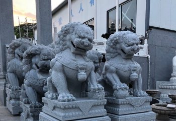 獅子雕塑-酒店招財(cái)青石石雕獅子雕塑