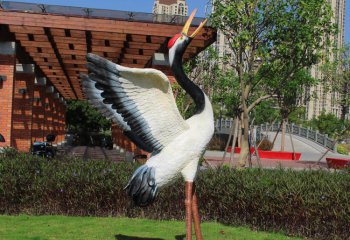 丹頂鶴雕塑-玻璃鋼彩繪創(chuàng)意公園景區(qū)丹頂鶴雕塑