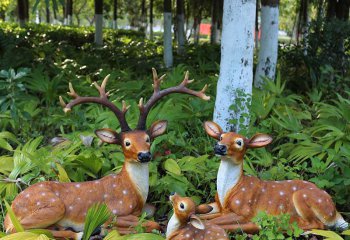 梅花鹿雕塑-戶外草叢創(chuàng)意景觀裝飾品仿真動(dòng)物梅花鹿雕塑