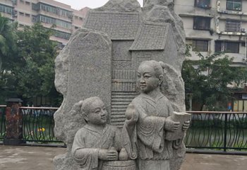 梨雕塑-大理石公園孔融讓梨石雕梨雕塑