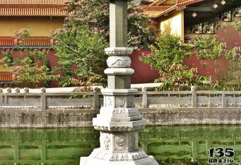 石經(jīng)幢雕塑-佛家寺院大殿門(mén)口擺放漢白玉石經(jīng)幢