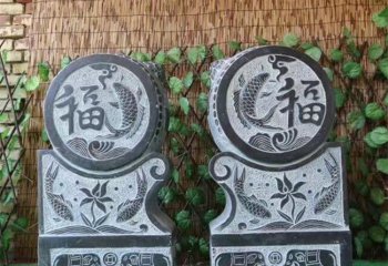 抱鼓石門(mén)墩雕塑-園林古建青石門(mén)墩抱鼓石