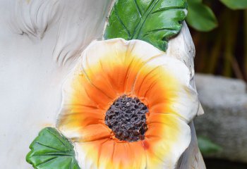 花朵雕塑-公園草坪創(chuàng)意玻璃鋼彩繪花朵雕塑