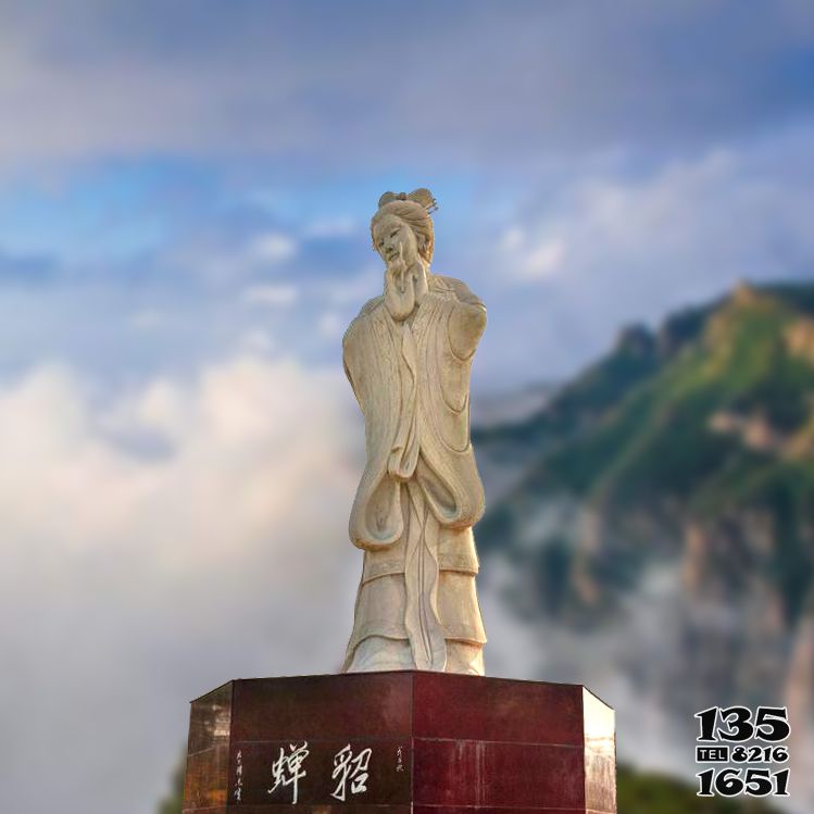 貂蟬雕塑-景區中國古代四大美女石雕貂蟬雕塑高清圖片