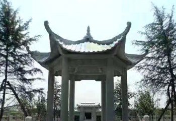 涼亭雕塑-中式園林裝飾擺放仿古青石涼亭雕塑