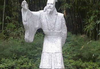 白居易雕塑-公園創意漢白玉歷史名人白居易雕塑