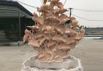 荷花雕塑-蓮花荷花池晚霞紅石雕流水魚(yú)缸養(yǎng)魚(yú)池園林庭院噴水景觀(guān)荷花雕塑雕塑