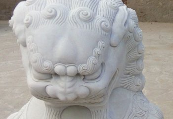 獅子雕塑-景區(qū)漢白玉抽象石雕獅子雕塑