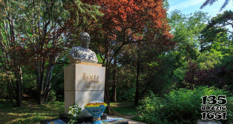 蔡元培雕塑-公園胸像名人石雕蔡元培雕塑高清圖片