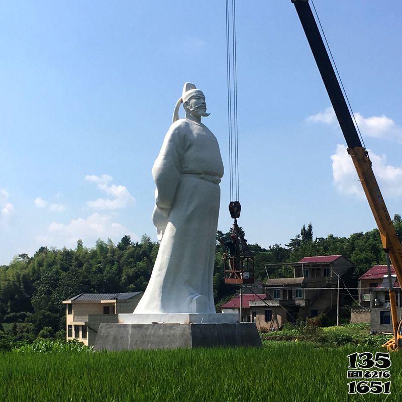 李白石雕像-景區(qū)公園大型漢白玉詩(shī)仙李白雕塑高清圖片