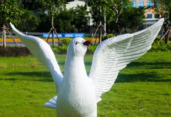 鴿子雕塑-公園草坪創(chuàng)意玻璃鋼鴿子雕塑