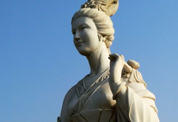 花神雕塑-十二花神之九月菊花龐蘇漢白玉古代美女雕像