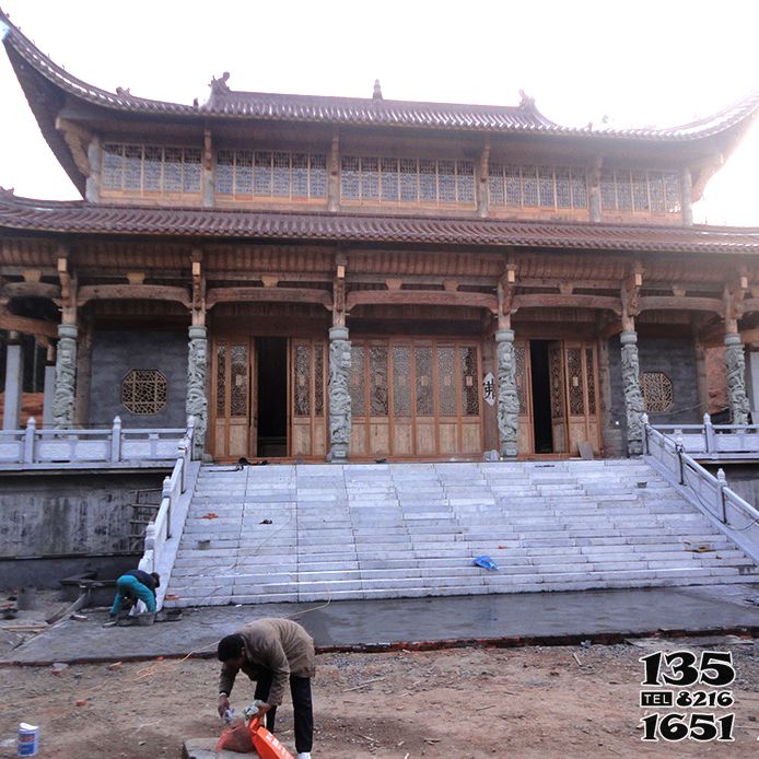 龍柱雕塑-寺院大殿建筑戶外景區龍柱雕塑高清圖片