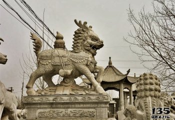 貔貅雕塑-石雕庭院廣場(chǎng)大型戶外動(dòng)物景觀神獸貔貅雕塑