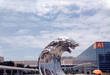 海浪浪花雕塑-戶(hù)外廣場(chǎng)大號(hào)不銹鋼翻滾的海浪浪花雕塑