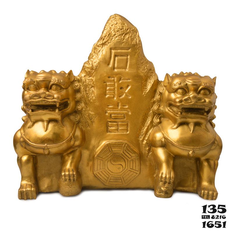 獅子雕塑-不銹鋼仿銅創(chuàng)意石敢當(dāng)戶外景區(qū)獅子雕塑高清圖片