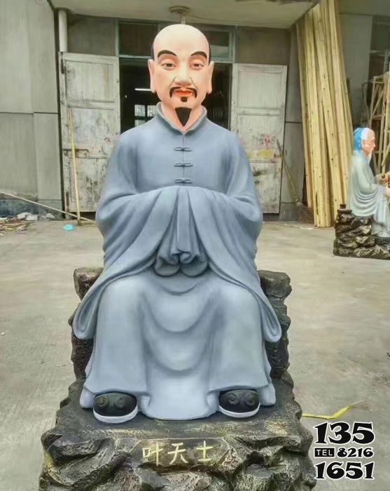 葉天士雕塑-景區園林名醫葉天士彩繪仿銅玻璃鋼雕像高清圖片