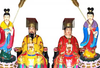 唐明皇雕塑-玻璃鋼彩繪寺廟供奉神佛唐明皇夫妻廟宇景觀(guān)唐明皇雕塑