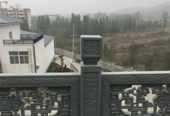 欄桿欄板雕塑-庭院陽臺青石仿古鏤空欄桿護(hù)欄雕塑