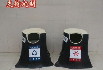 垃圾桶雕塑-玻璃鋼工藝垃圾桶幼兒園景區(qū)仿真樹根