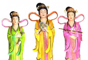 牛郎織女雕塑-寺廟室內(nèi)擺放玻璃鋼彩繪七仙女佛像