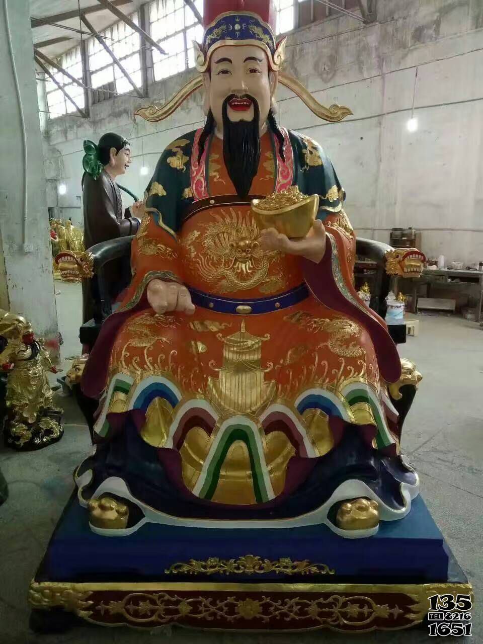 財(cái)神雕塑-招財(cái)進(jìn)寶財(cái)神銅雕寺廟供奉財(cái)神雕塑高清圖片