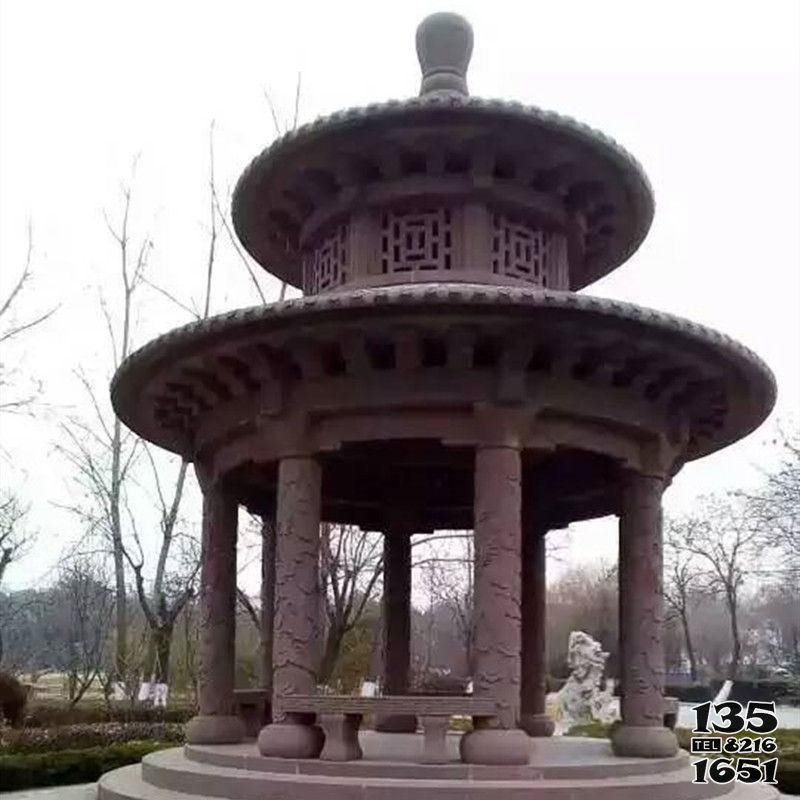 涼亭雕塑-廣場(chǎng)公園擺放仿古建雙層休閑涼亭高清圖片