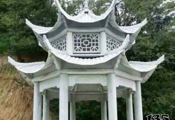 涼亭雕塑-小區(qū)花園戶外擺放雙層鏤空涼亭雕塑