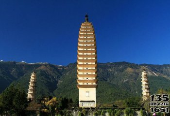 佛塔雕塑-中國(guó)寺廟多層佛塔景觀