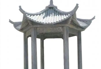 涼亭雕塑-仿古建筑陵園戶(hù)外擺放六角休息涼亭雕塑