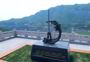 大禹雕塑-景區(qū)廣場(chǎng)大禹治水兵器做舊青銅雕塑