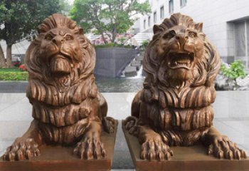 獅子雕塑-大型仿真動(dòng)物戶(hù)外園林景觀(guān)玻璃鋼獅子雕塑