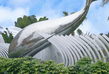 鯨魚(yú)雕塑-公園擺放的不銹鋼鏤空創(chuàng)意鯨魚(yú)雕塑