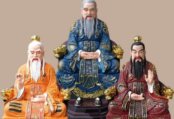 老子雕塑-景區(qū)寺廟擺放梵形天尊神寶君神像,三清尊神佛像,玻璃鋼彩繪老子塑像