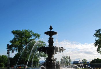 噴泉雕塑-公園西方人物大理石噴泉水景雕塑