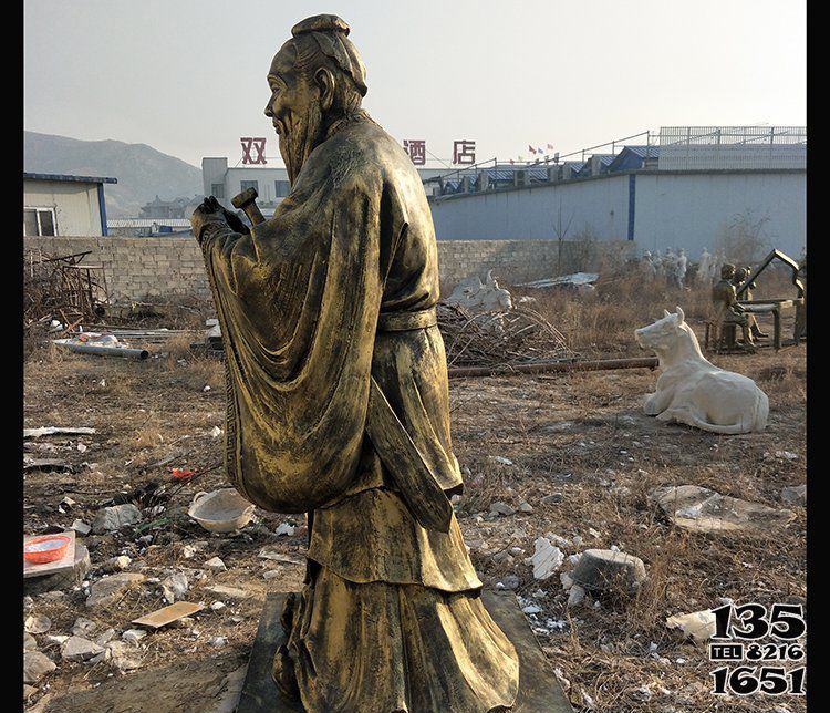 孔子雕塑-公園人物至圣先師孔子銅雕高清圖片