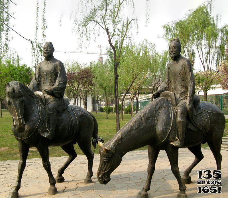 騎馬雕塑-公園戶外銅雕騎馬雕塑高清圖片