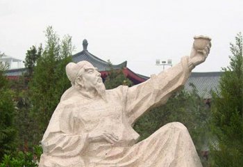 李白雕塑-公園園林砂巖著名詩人李白石雕塑像