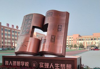 書雕塑-廣場不銹鋼創意鏤空書雕塑