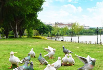 鴿子雕塑-公園戶外景區(qū)創(chuàng)意彩繪仿真玻璃鋼鴿子雕塑