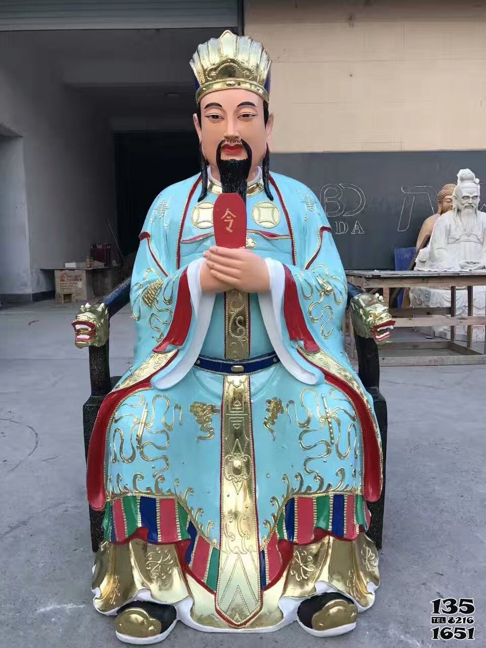 三官雕塑-戶外景區(qū)玻璃鋼樹(shù)脂神佛供奉三官雕塑高清圖片