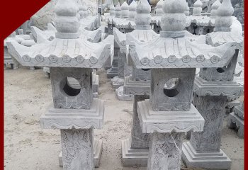 石燈雕塑雕塑-仿古青石燈籠寺廟戶外裝飾石雕石燈雕塑