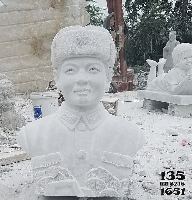 雷鋒雕塑-大理石校園雷鋒雕塑高清圖片